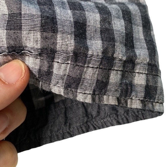 MBX Denim Wear Button Down Check Plaid Short Sleeve Shirt Cotton Chest Pocket - Picture 12 of 13